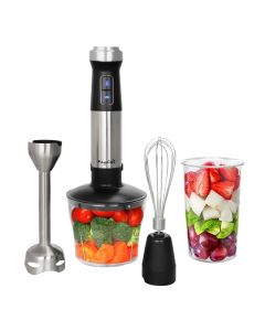 MegaChef 4 in 1 Multipurpose Immersion Hand Blender With Speed Control and Accessories