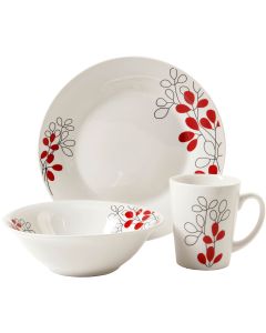Gibson Scarlet Leaves 12 pc Dinnerware Set