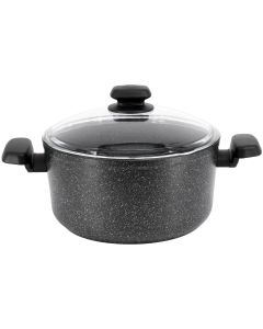 Korkmaz Ornella Non Stick 11 Inch 8 Liter Casserole with Lid in Black