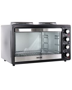 Better Chef Chef Central XL Toaster Oven and Broiler with Dual Solid Element Burners in Black